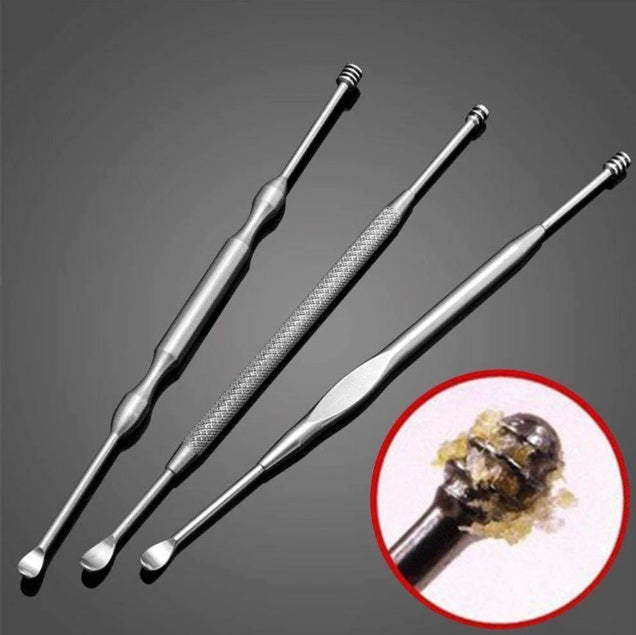 Stainless steel ear ear spoon to remove ear wax