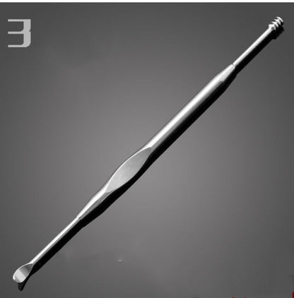 Stainless steel ear ear spoon to remove ear wax