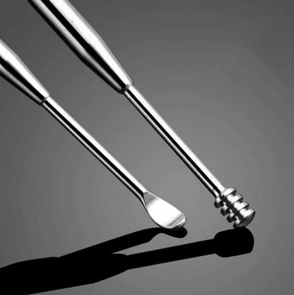 Stainless steel ear ear spoon to remove ear wax